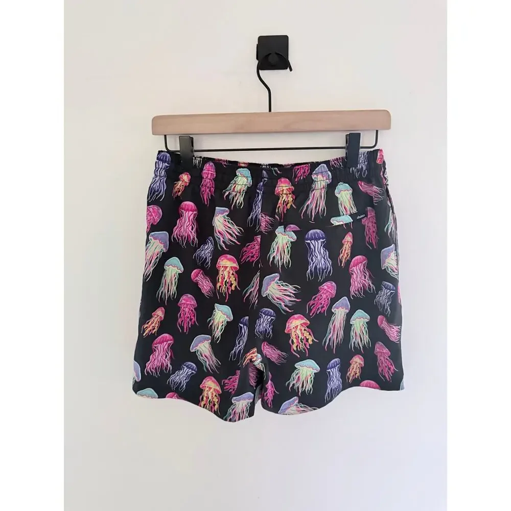 Chubbies Don't Be Jellies Neon Multicolor Jellyfish Print 5.5”Swim Trunks-Size M